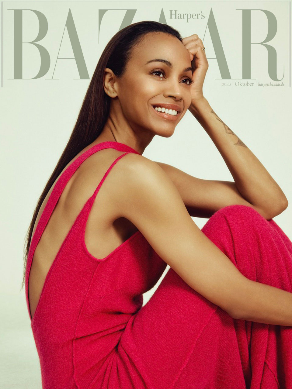 Talent and Partner, Sofia Sanchez & Mauro Mongiello: Harper's Bazaar G — Zoe Saldana (Fig. 1)
